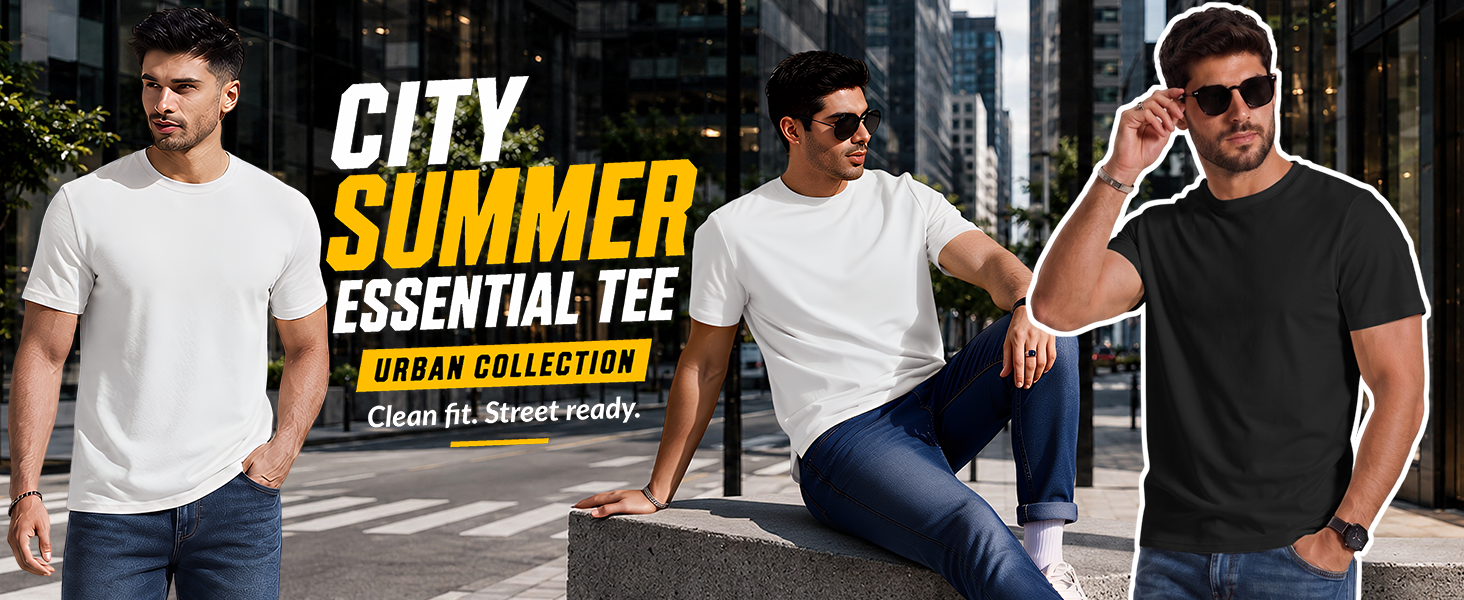 Mens T Shirts Short Sleeve Heavyweight Tshirt Casual Crew Neck Tee Shirts for Men crew neck tshirts for men heavy t shirts plain t shirts coofandy t shirts for men men t shirts