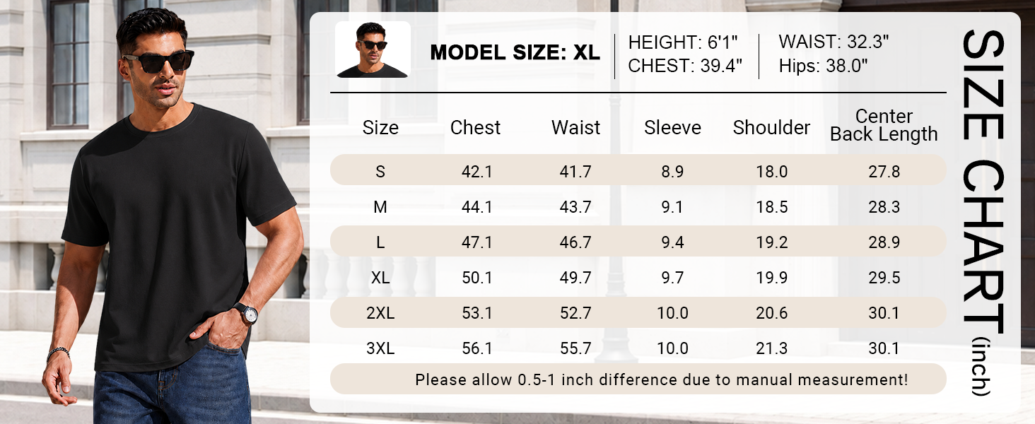 Mens T Shirts Short Sleeve Heavyweight Tshirt Casual Crew Neck Tee Shirts for Men crew neck tshirts for men heavy t shirts plain t shirts coofandy t shirts for men men t shirts