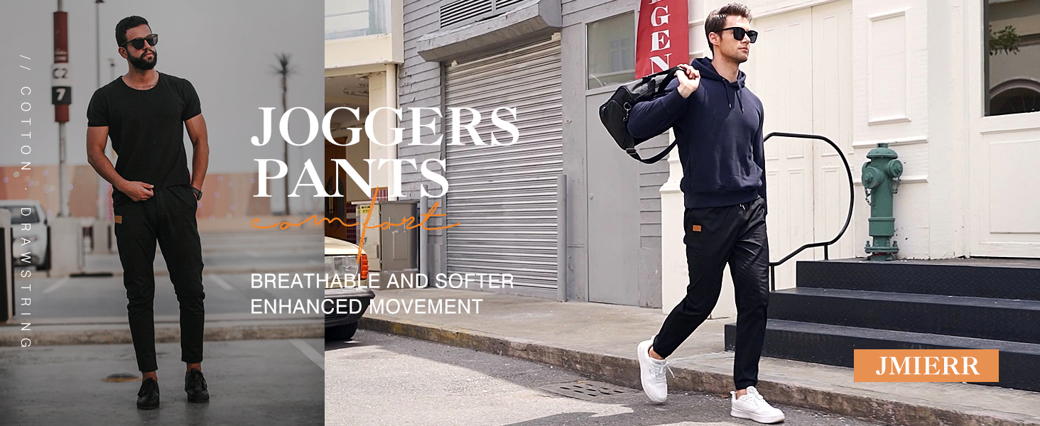 Mens Casual Joggers Pants - Cotton Drawstring Chino Cargo Pants Hiking Outdoor Twill Track Jogging Sweatpants Pants Mens Casual Joggers Pants